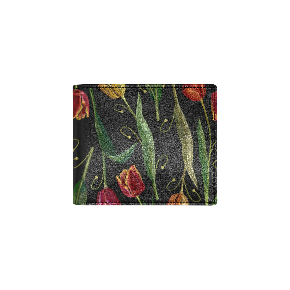 Tulip Embroidered Pattern Print Design TP01 Men's ID Card Wallet