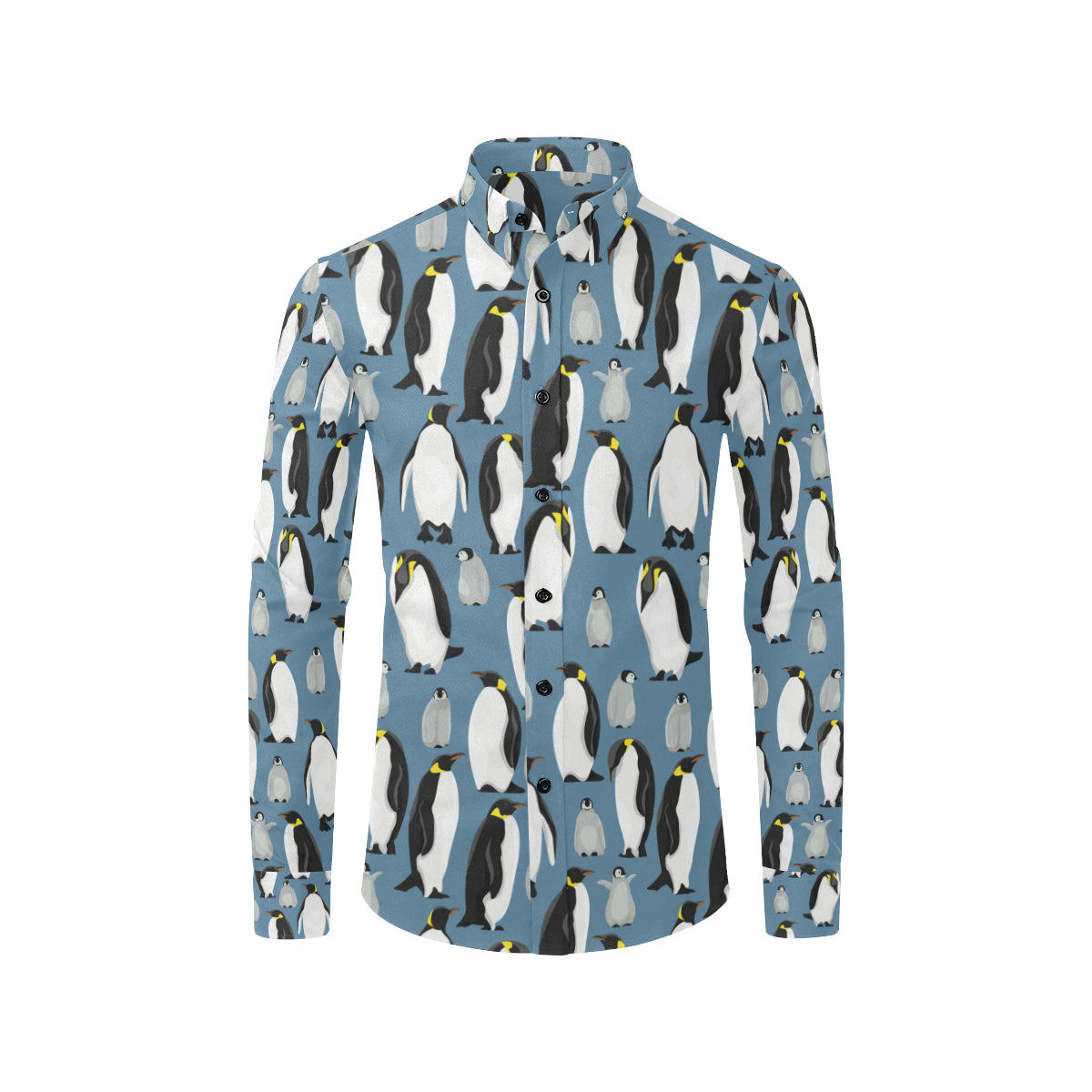 Penguin Pattern Print Design A03 Men's Long Sleeve Shirt