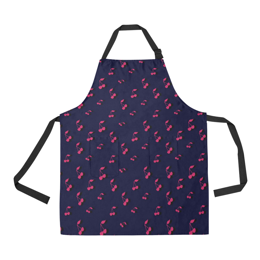 Cherry Pattern Print Design 02 Apron with Pocket