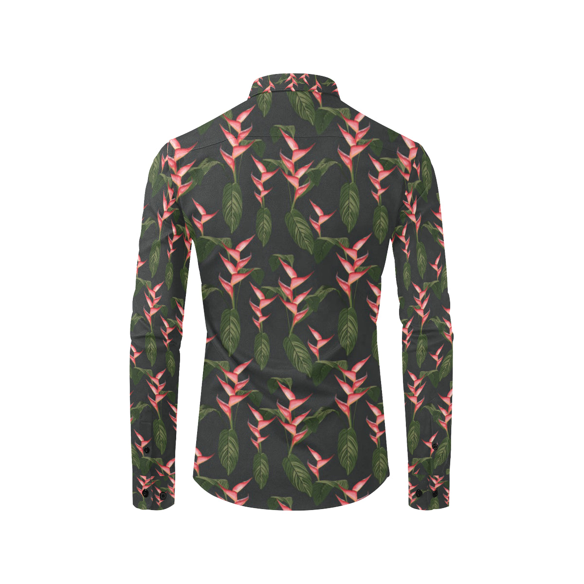 Heliconia Pattern Print Design HL07 Men's Long Sleeve Shirt