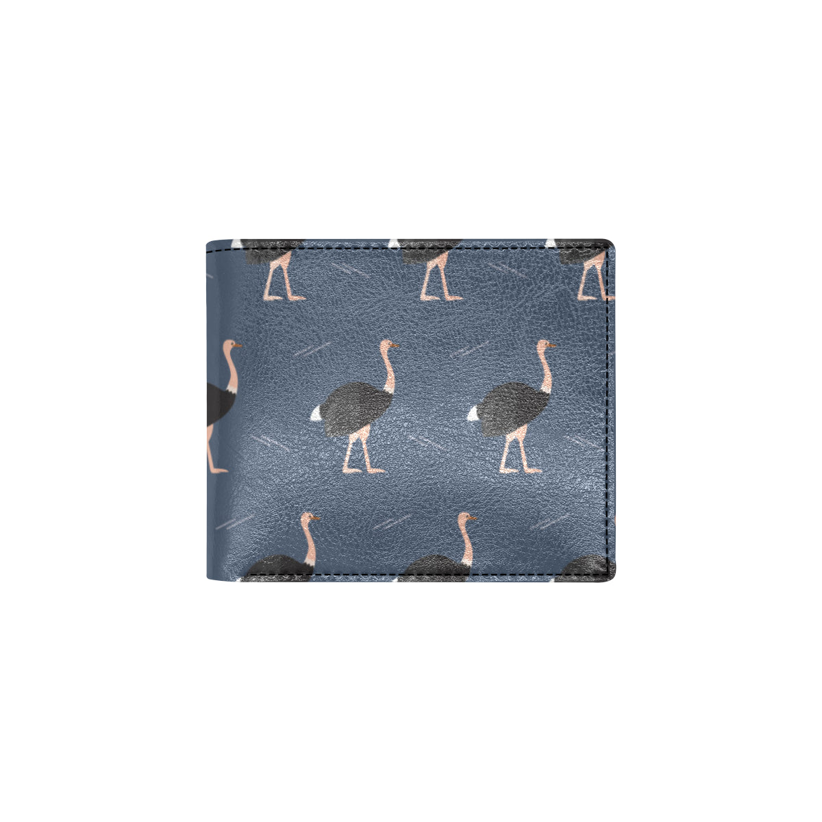 Ostrich Pattern Print Design 04 Men's ID Card Wallet