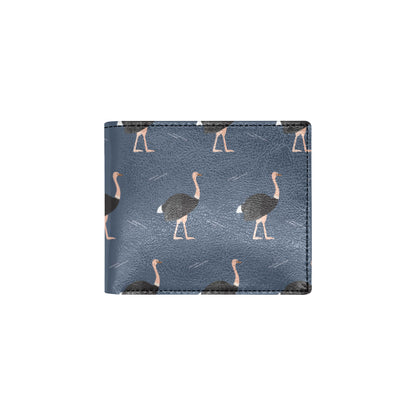 Ostrich Pattern Print Design 04 Men's ID Card Wallet