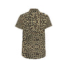 Cheetah Pattern Print Design 02 Men's Short Sleeve Button Up Shirt