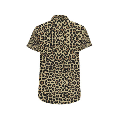 Cheetah Pattern Print Design 02 Men's Short Sleeve Button Up Shirt