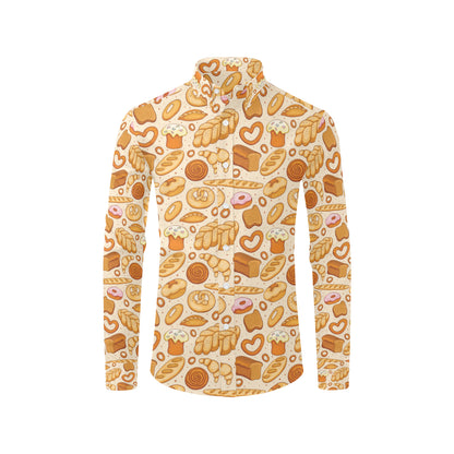 Bread Pattern Print Design 01 Men's Long Sleeve Shirt