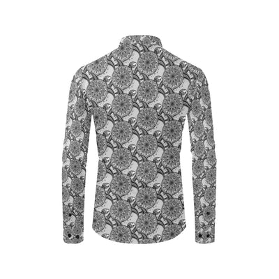 Tribal Turtle Polynesian Themed Print Men's Long Sleeve Shirt