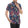 Paisley Boho Pattern Print Design A06 Men's Short Sleeve Button Up Shirt