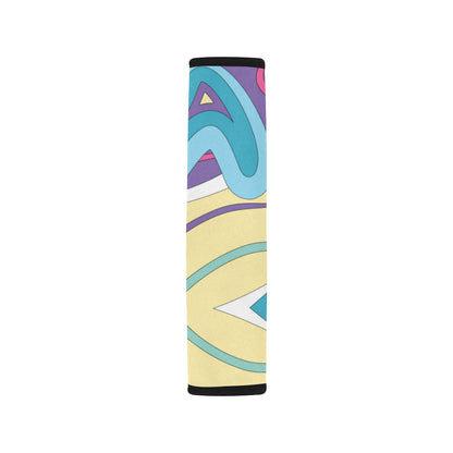 Funky Retro Pattern Print Design A01 Car Seat Belt Cover