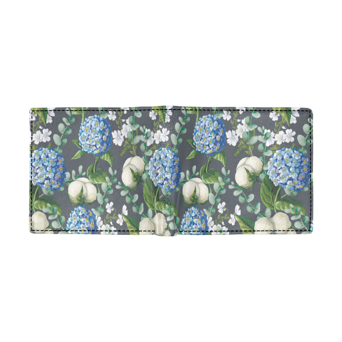 Hydrangea Pattern Print Design 02 Men's ID Card Wallet