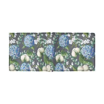 Hydrangea Pattern Print Design 02 Men's ID Card Wallet