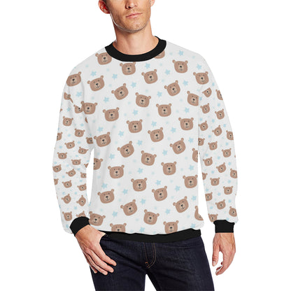 Bear Pattern Print Design BE02 Men Long Sleeve Sweatshirt