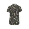 Rock and Roll Skull Pattern Print Design A03 Men's Short Sleeve Button Up Shirt