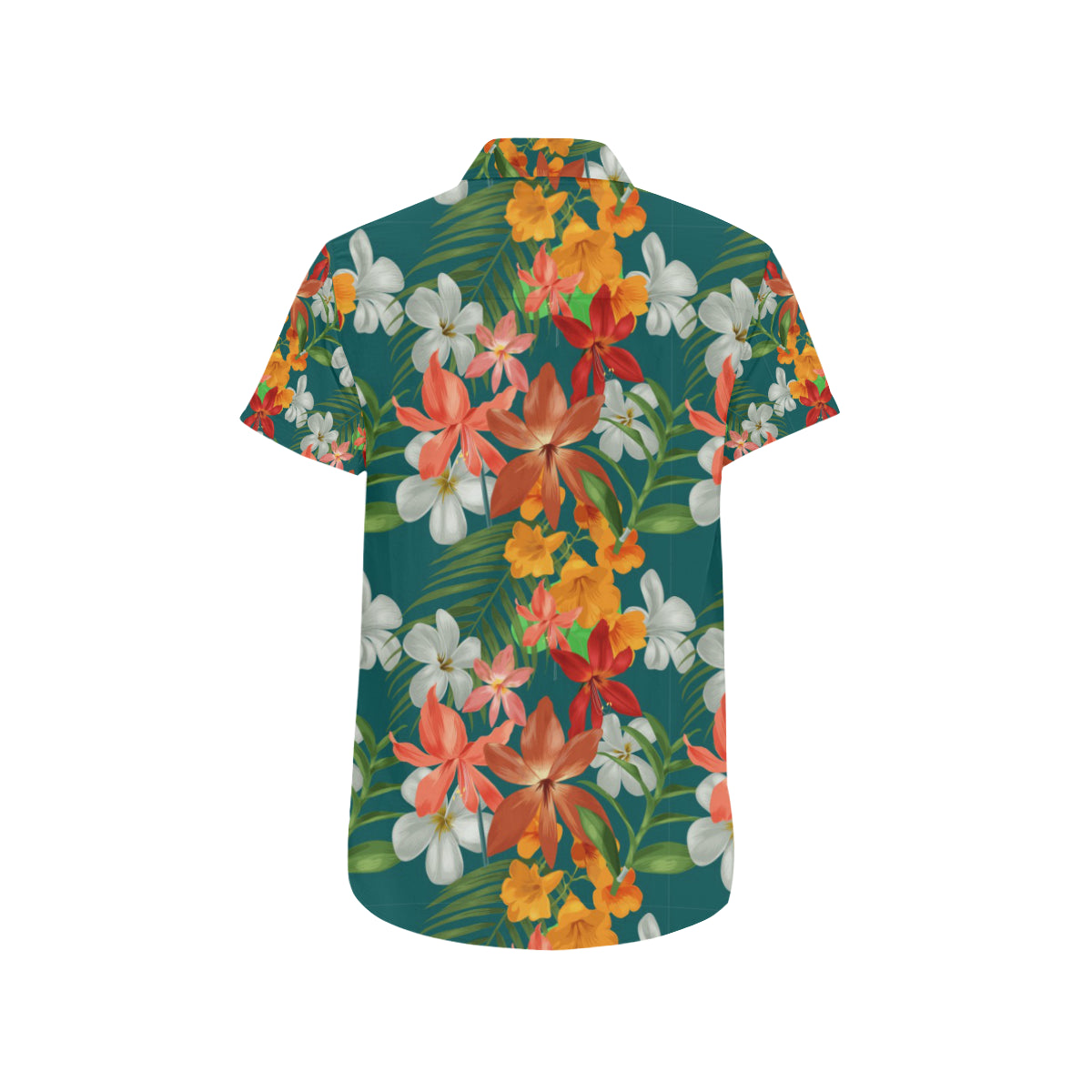 Amaryllis Pattern Print Design AL06 Men's Short Sleeve Button Up Shirt