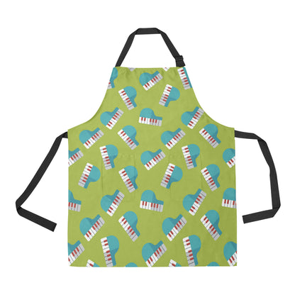 Piano Pattern Print Design 03 Apron with Pocket