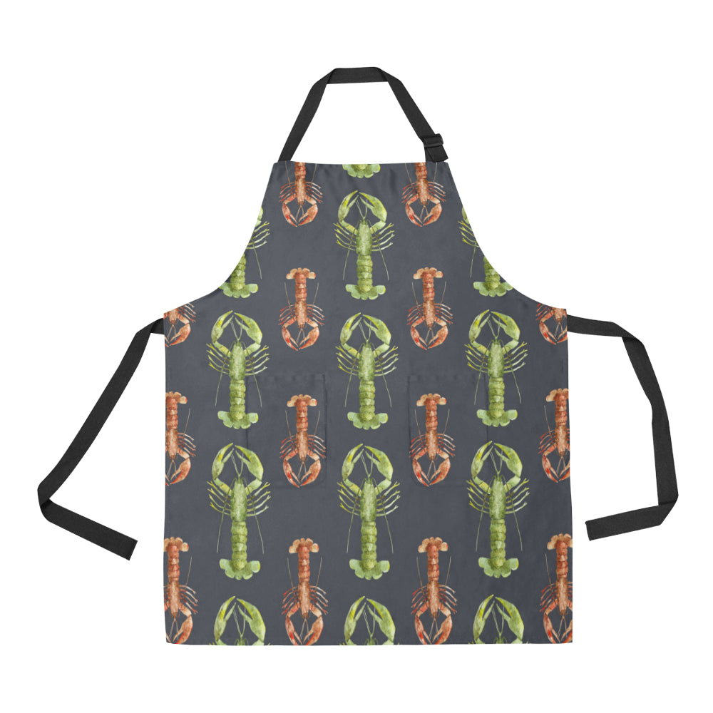 Lobster Pattern Print Design 01 Apron with Pocket