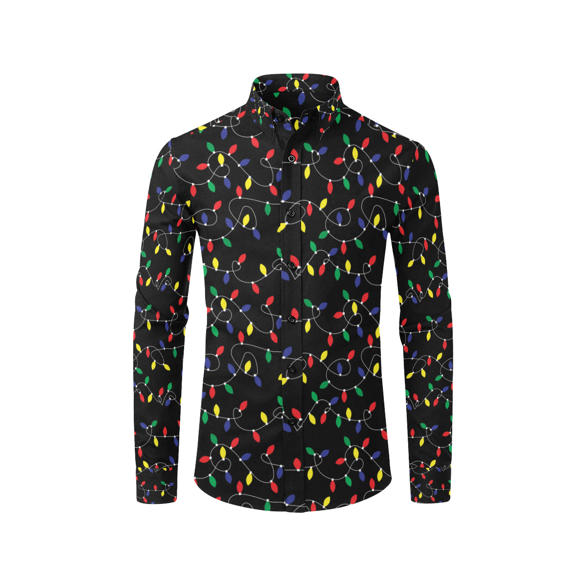 Christmas Light Pattern Print Design 04 Men's Long Sleeve Shirt