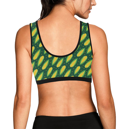 Corn Pattern Print Design 03 Sports Bra