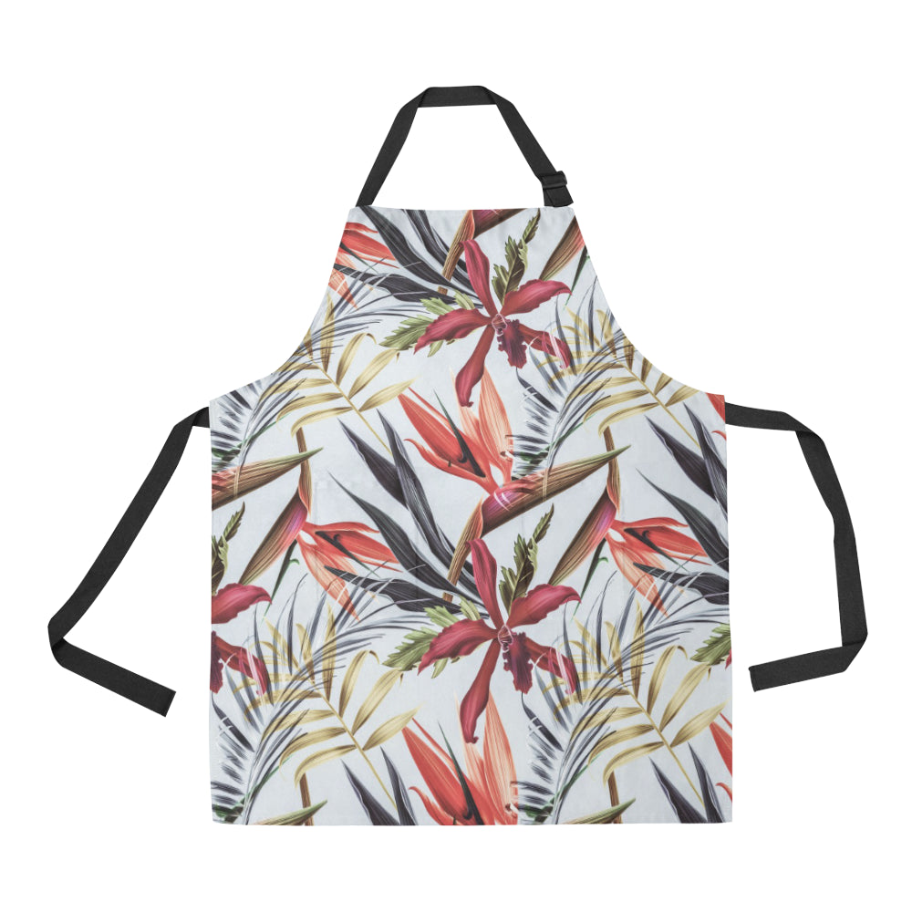 Tropical Flower Pattern Print Design TF021 Apron with Pocket