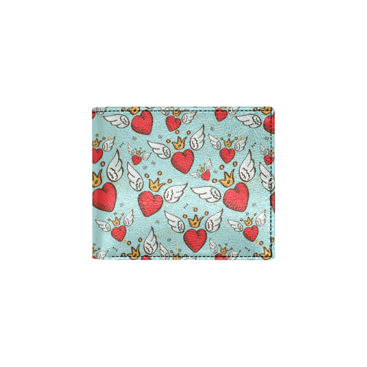 Angel Wings Heart Pattern Print Design 02 Men's ID Card Wallet