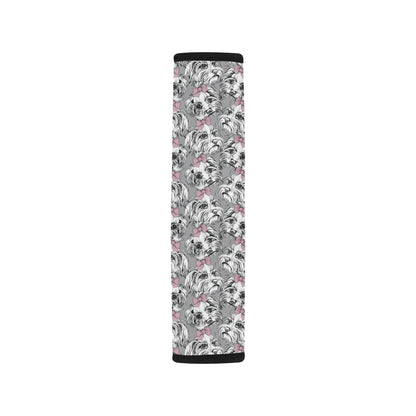 Maltese Pattern Print Design 01 Car Seat Belt Cover
