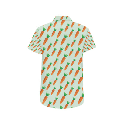 Carrot Pattern Print Design 05 Men's Short Sleeve Button Up Shirt