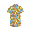 Pineapple Pattern Print Design PP09 Men's Short Sleeve Button Up Shirt