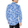 Tie Dye Blue Design Print Men's Long Sleeve Shirt