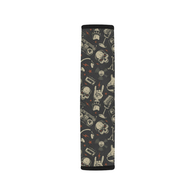 Rock and Roll Skull Pattern Print Design A03 Car Seat Belt Cover