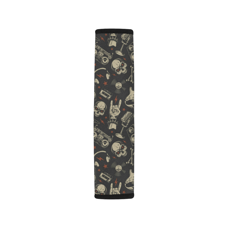 Rock and Roll Skull Pattern Print Design A03 Car Seat Belt Cover