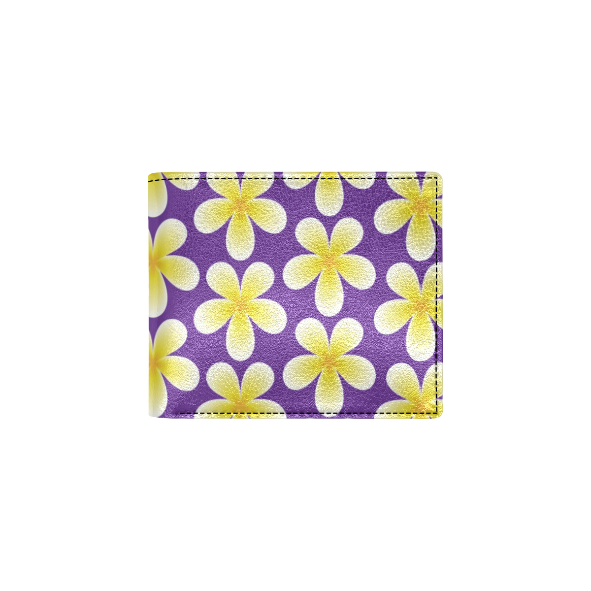 Yellow Plumeria Pattern Print Design PM05 Men's ID Card Wallet