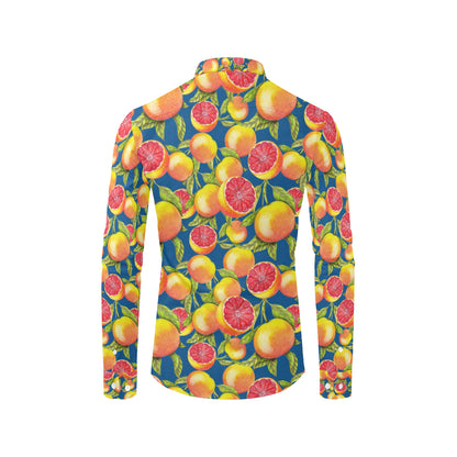 Grapefruit Pattern Print Design GF04 Men's Long Sleeve Shirt