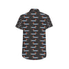 Dachshund Pattern Print Design 04 Men's Short Sleeve Button Up Shirt