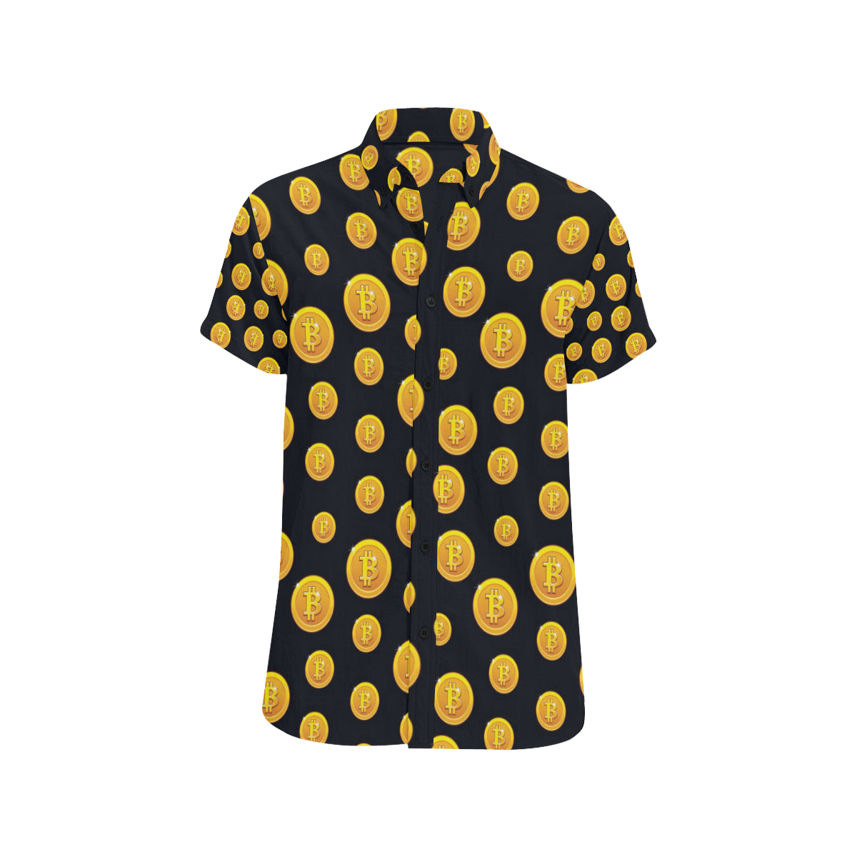 Bitcoin Pattern Print Design DO04 Men's Short Sleeve Button Up Shirt