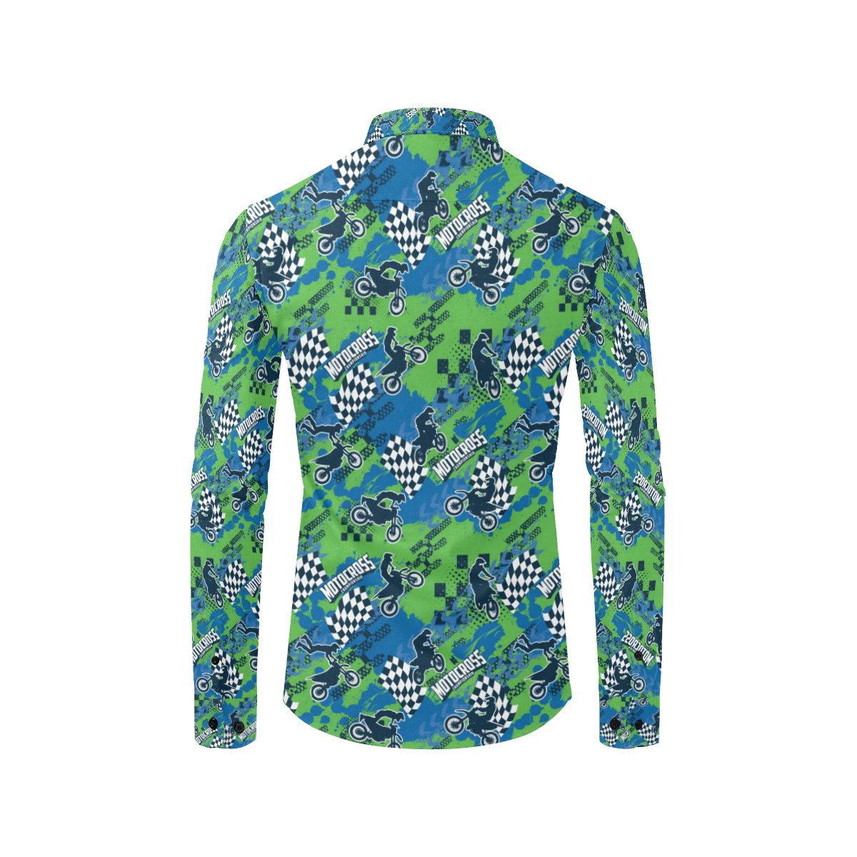 Motocross Pattern Print Design 04 Men's Long Sleeve Shirt
