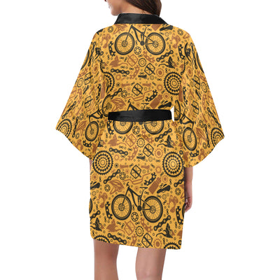 Mountain bike Pattern Print Design 03 Women's Short Kimono