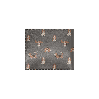 Basset Hound Pattern Print Design 03 Men's ID Card Wallet
