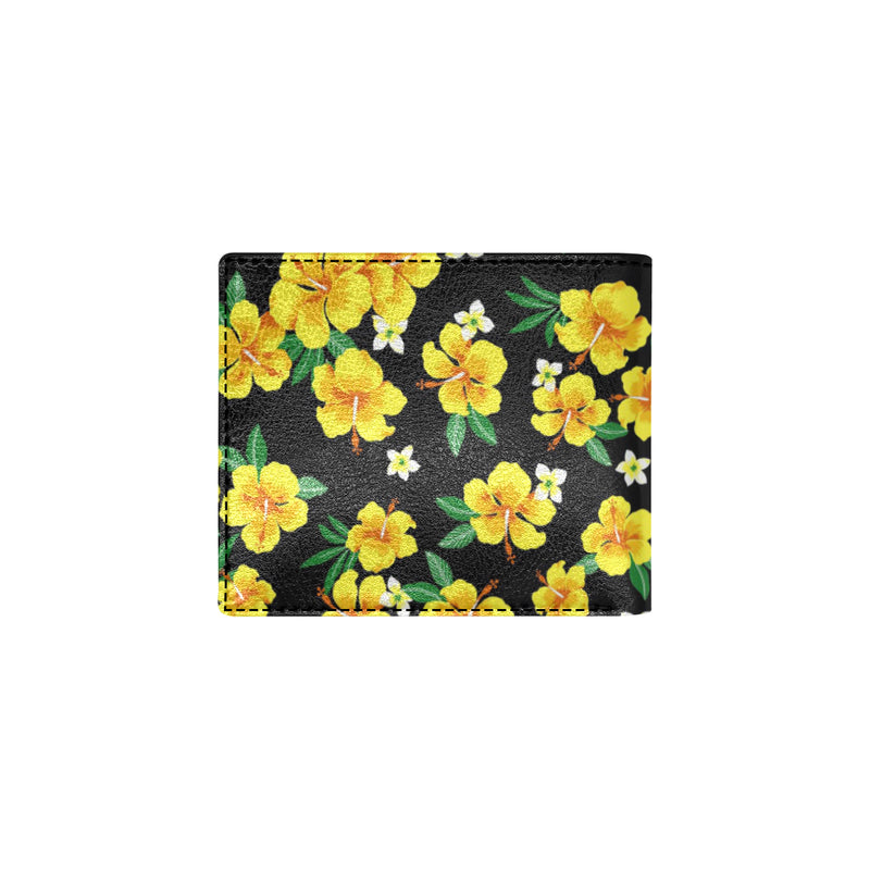 Yellow Hibiscus Pattern Print Design HB08 Men's ID Card Wallet