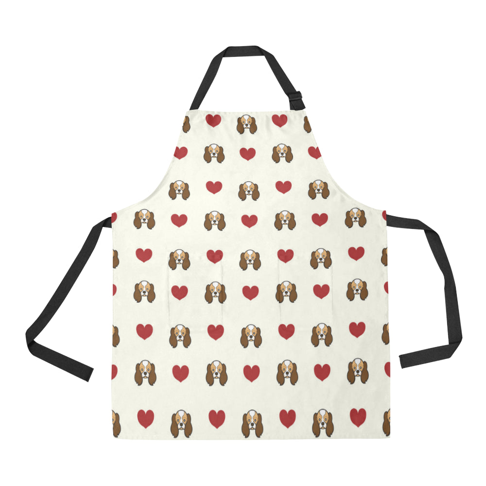Cavalier King Charles Spaniels Pattern Print Desig Apron with Pocket