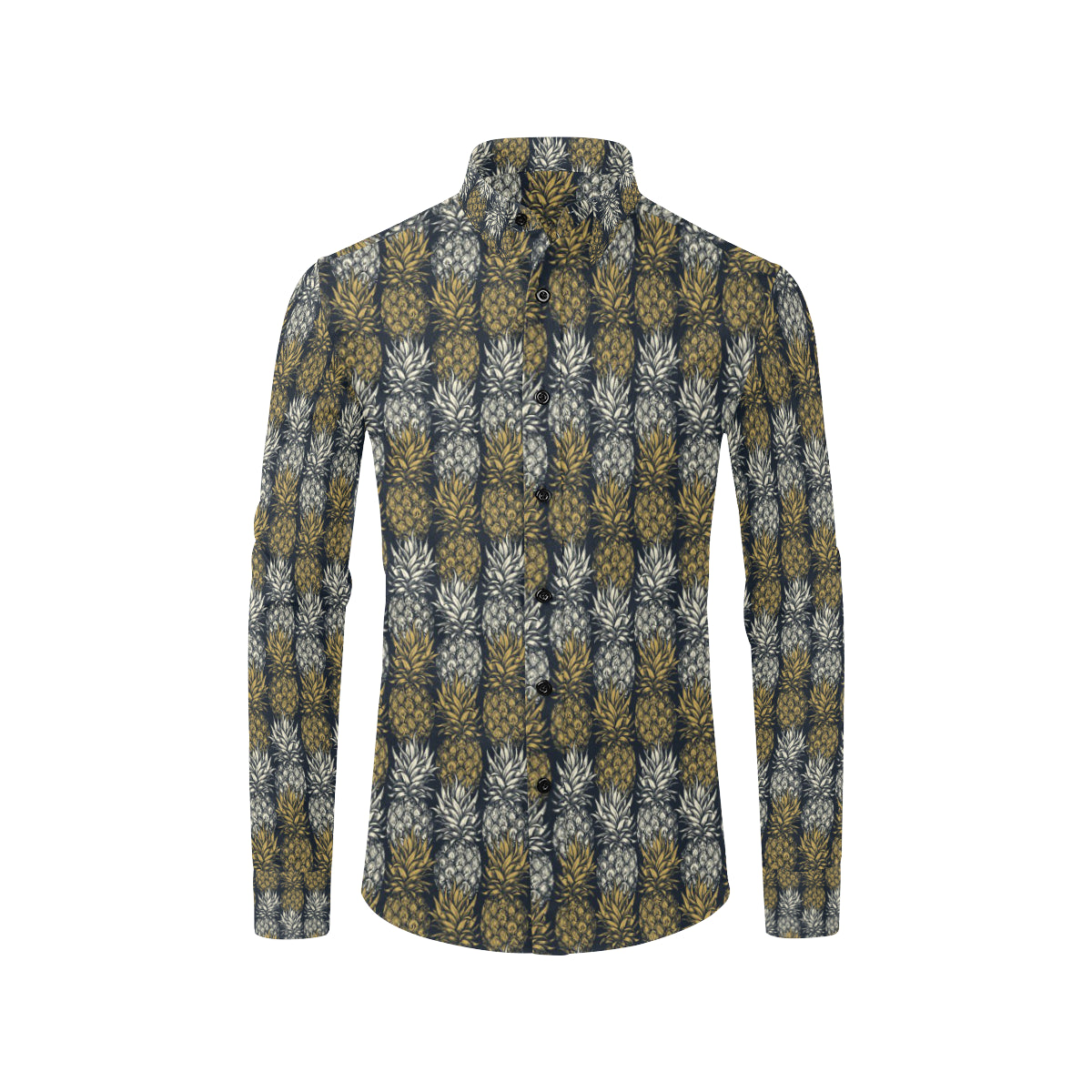 Pineapple Print Design Pattern Men's Long Sleeve Shirt