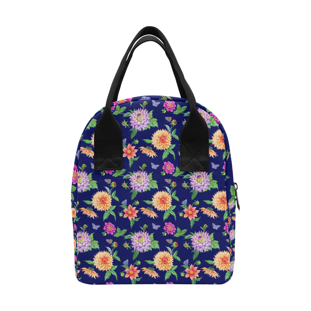 Dahlia Pattern Print Design DH010 Insulated Lunch Bag