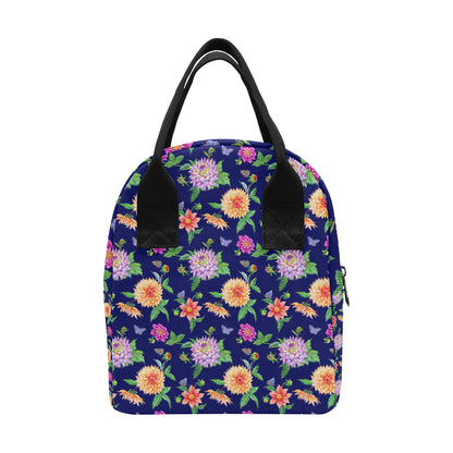 Dahlia Pattern Print Design DH010 Insulated Lunch Bag