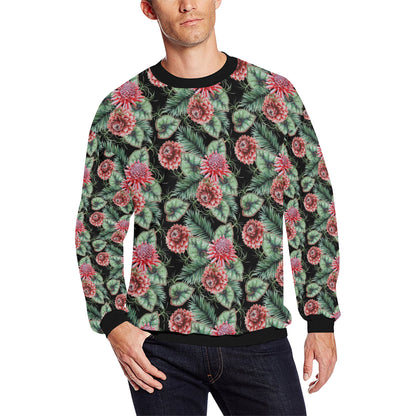Dahlia Pattern Print Design DH06 Men Long Sleeve Sweatshirt