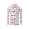 Bull Terrier Pink Print Pattern Men's Long Sleeve Shirt