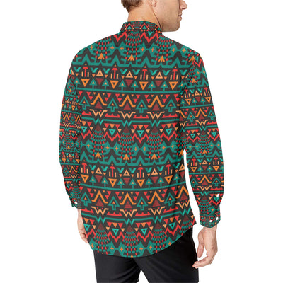 Aztec Pattern Print Design 04 Men's Long Sleeve Shirt