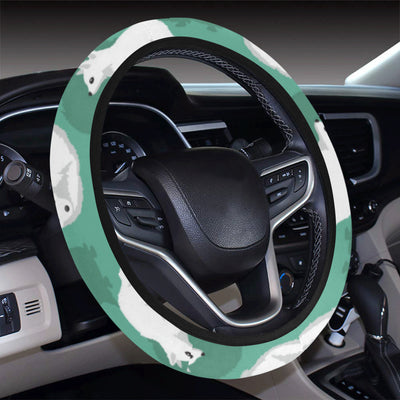 Arctic Fox Pattern Print Design Steering Wheel Cover with Elastic Edge