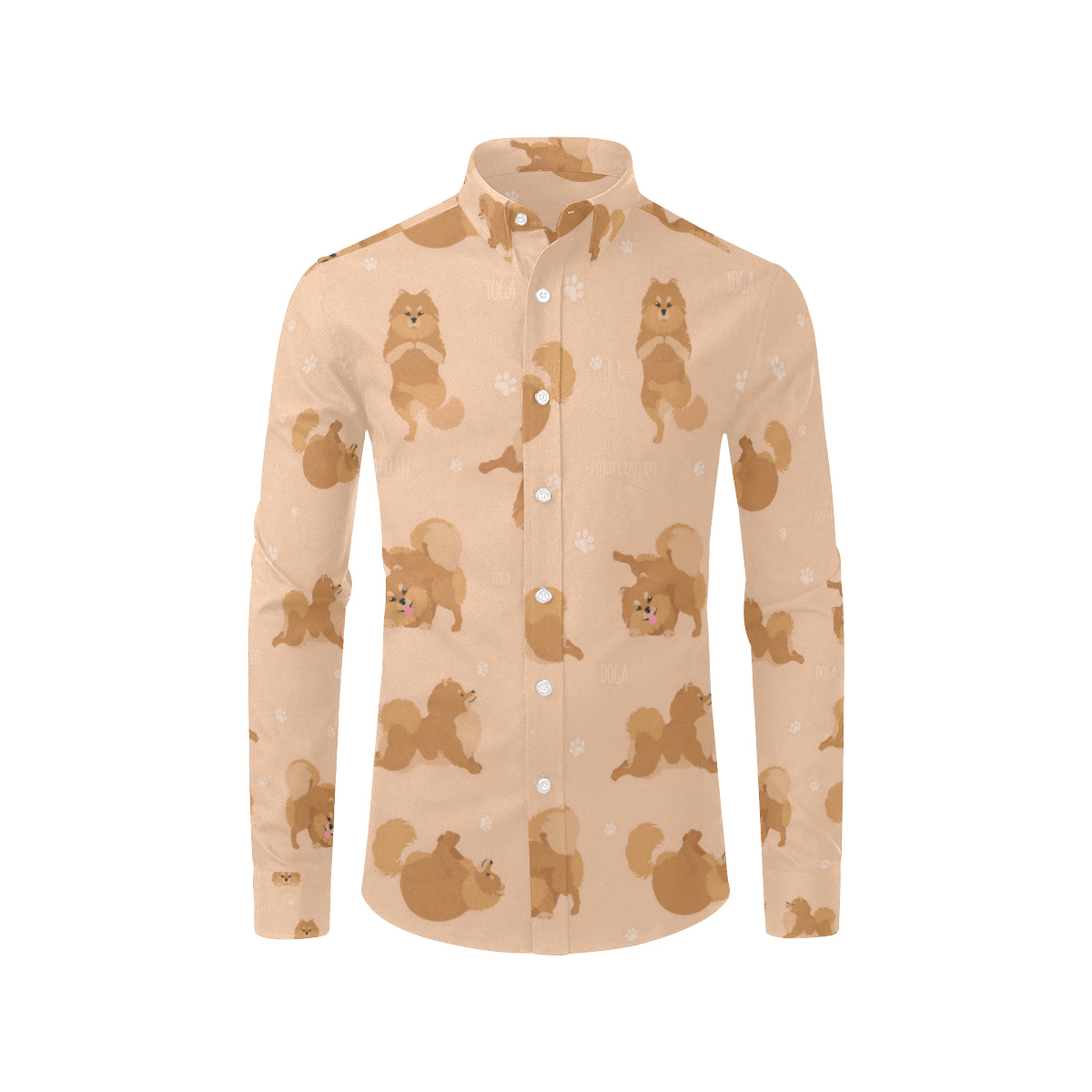 Pomeranians Pattern Print Design A06 Men's Long Sleeve Shirt