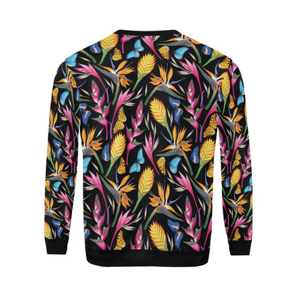 Tropical Flower Pattern Print Design TF016 Men Long Sleeve Sweatshirt