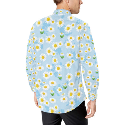 Daisy Pattern Print Design DS010 Men's Long Sleeve Shirt