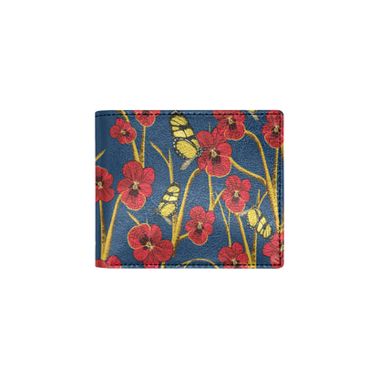 Pansy Pattern Print Design A01 Men's ID Card Wallet