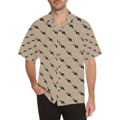 Boston Terrier Pattern Print Design 02 Men's Hawaiian Shirt
